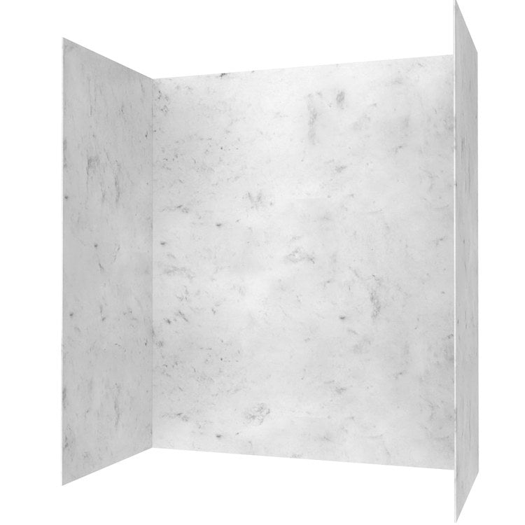Shower Wall Kit Smooth Glue Up 62 x 32 x 72 Inch Carrara Solid Surface - Image 2