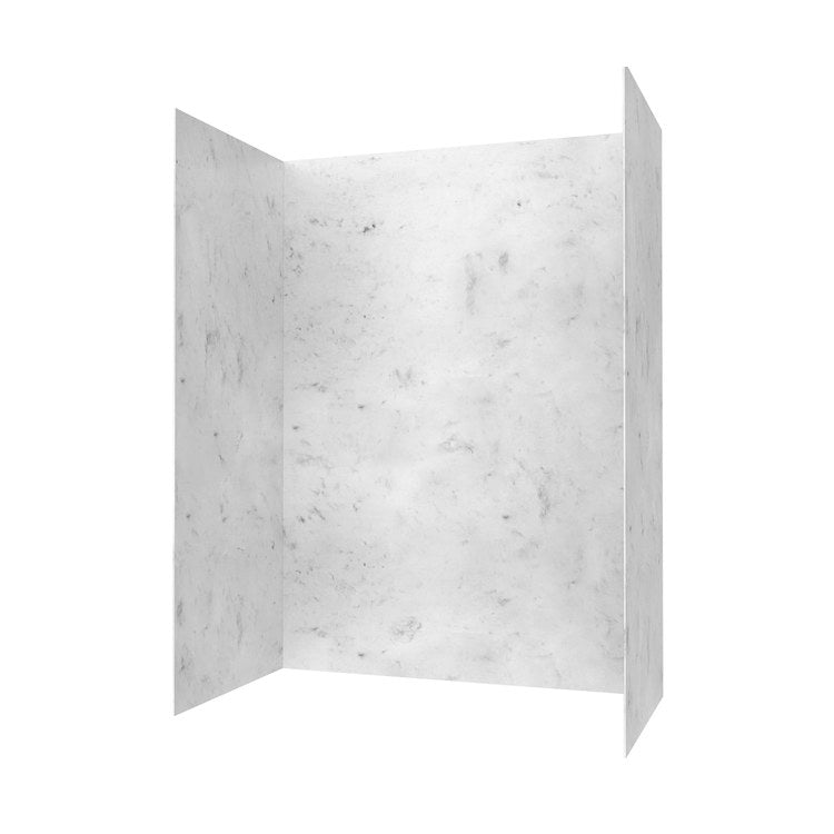 Shower Wall Kit Smooth Glue Up 62 x 34 x 84 Inch Carrara Solid Surface - Image 2