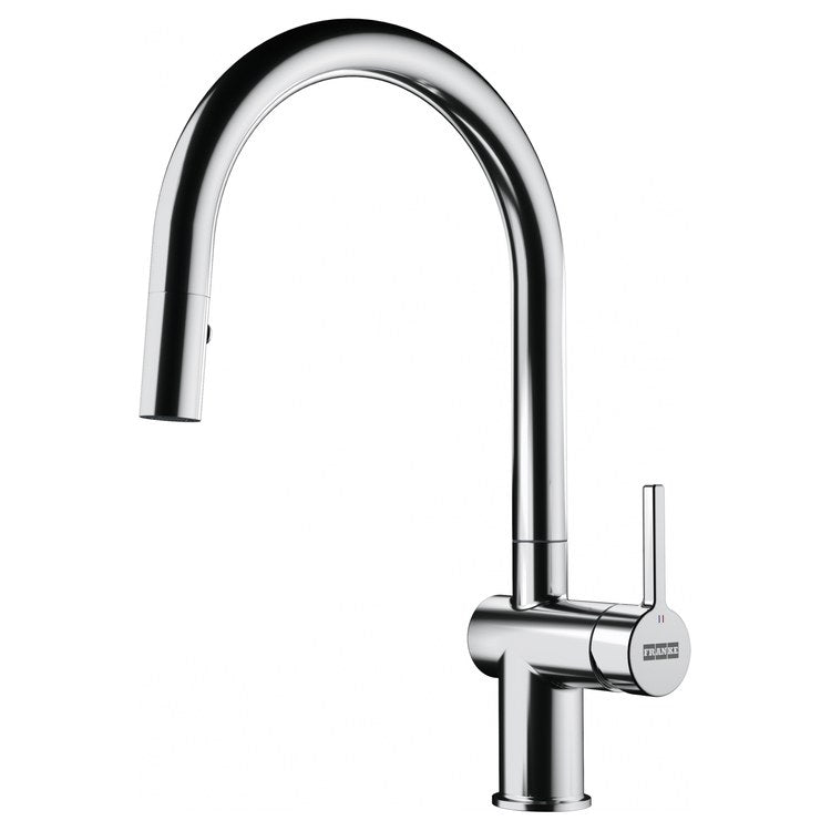 Kitchen Faucet Active 1 Lever ADA Polished Chrome Pull Down 2 Function Gooseneck 180 DEG Swivel Deck 1.75 Gallons per Minute