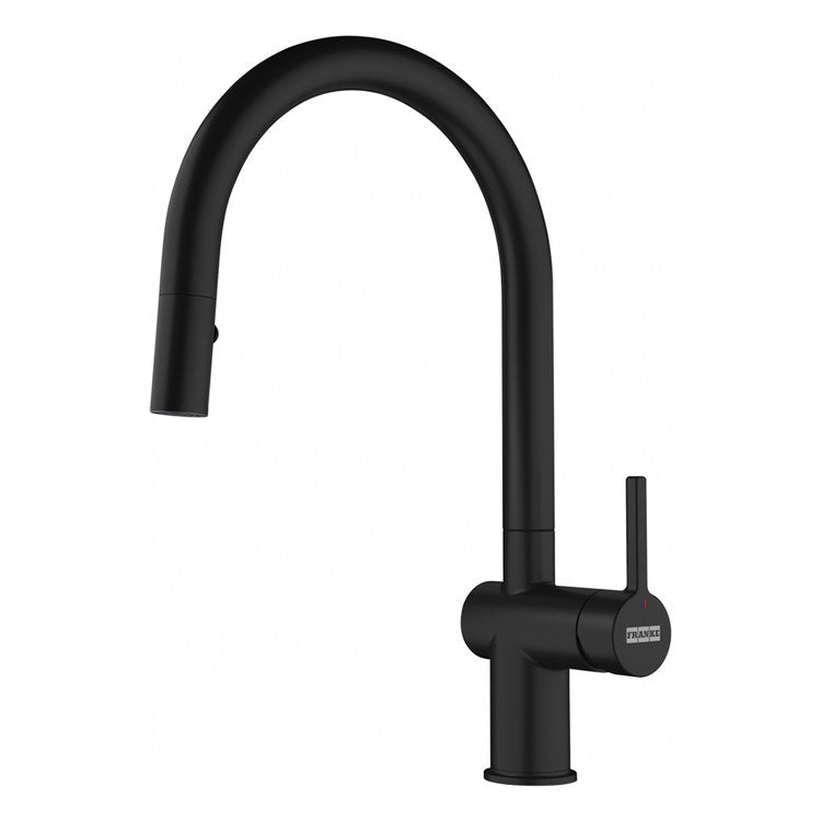 Kitchen Faucet Active 1 Lever ADA Matte Black Pull Down 2 Function Gooseneck 180 DEG Swivel Deck 1.75 Gallons per Minute