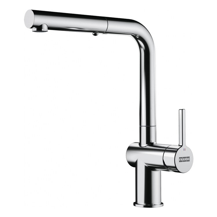 Kitchen Faucet Active 1 Lever ADA Polished Chrome Pull-Out L-Shaped Swivel 1 Hole Deck 1.75 Gallons per Minute