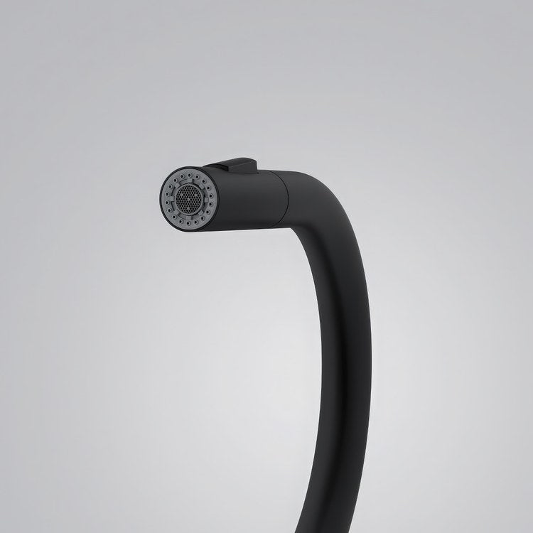 Kitchen Faucet Maris Aureo 1 Lever ADA Matte Black Pull Down 2 Function Gooseneck 180 DEG Swivel 1 Hole - Image 2