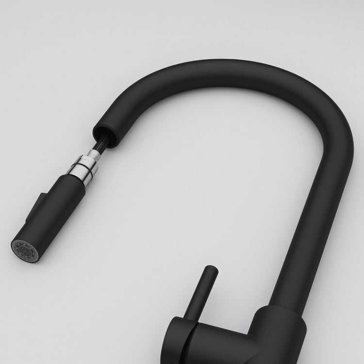 Kitchen Faucet Maris Aureo 1 Lever ADA Matte Black Pull Down 2 Function Gooseneck 180 DEG Swivel 1 Hole - Image 3