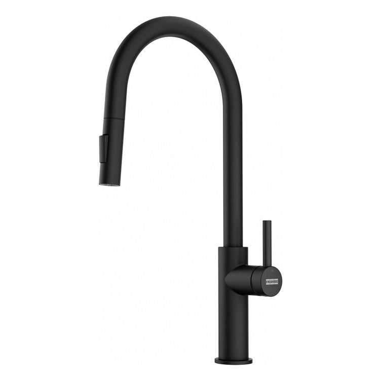 Kitchen Faucet Maris Aureo 1 Lever ADA Matte Black Pull Down 2 Function Gooseneck 180 DEG Swivel 1 Hole - Image 1