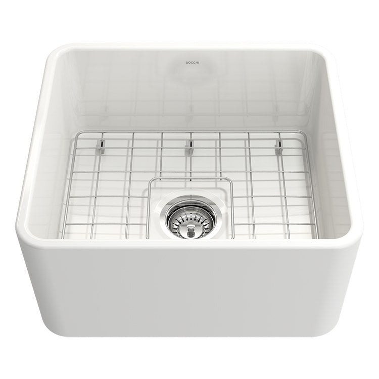 Kitchen Sink Classico 20 x 18 Inch 1 Bowls Apron Front White Farmhouse Rectangle Fireclay