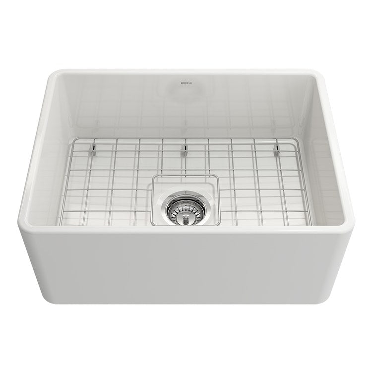Kitchen Sink Classico 24 x 18 Inch 1 Bowls Apron Front White Farmhouse Rectangle Fireclay