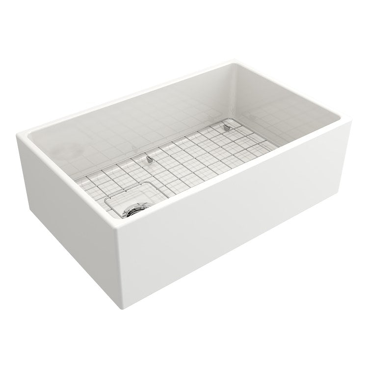 Kitchen Sink Contempo 30 x 19 Inch 1 Bowls Apron Front White Farmhouse Rectangle Fireclay