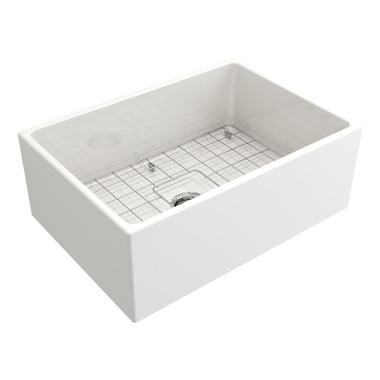 Kitchen Sink Contempo 27 x 19 Inch 1 Bowls Apron Front White Farmhouse Rectangle Fireclay