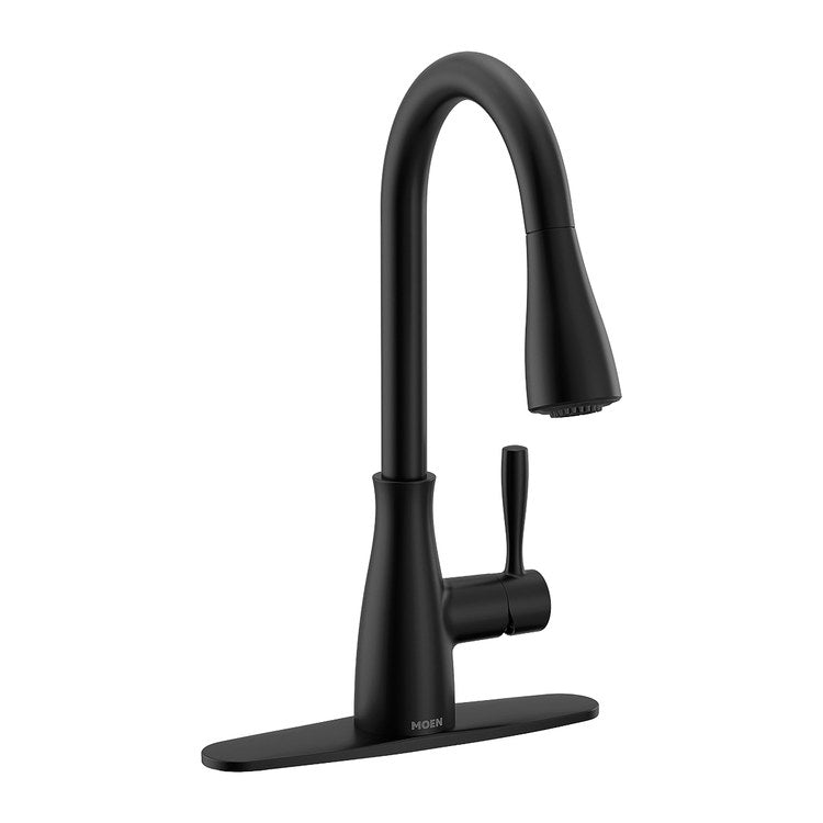 Kitchen Faucet Elbur 1 Lever ADA CALGreen Matte Black Pull Down High Arc 1/3 Hole Deck Reflex/PowerClean 1.5 Gallons per Minute - Image 2