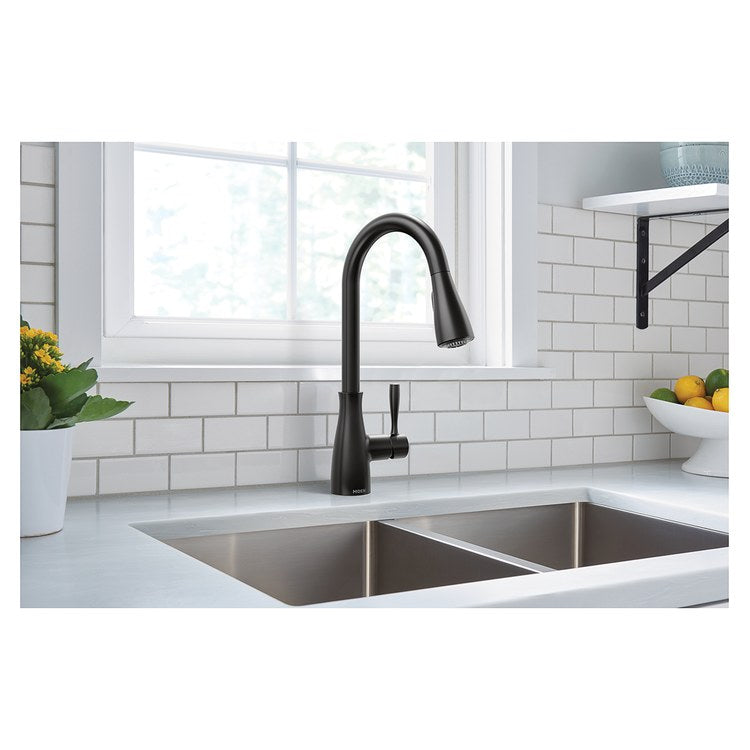 Kitchen Faucet Elbur 1 Lever ADA CALGreen Matte Black Pull Down High Arc 1/3 Hole Deck Reflex/PowerClean 1.5 Gallons per Minute - Image 3