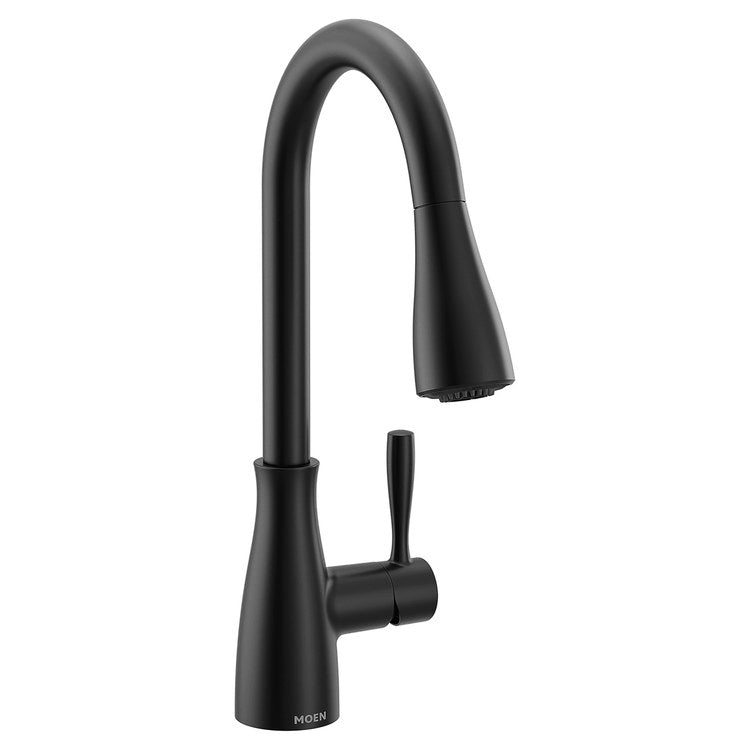 Kitchen Faucet Elbur 1 Lever ADA CALGreen Matte Black Pull Down High Arc 1/3 Hole Deck Reflex/PowerClean 1.5 Gallons per Minute - Image 1