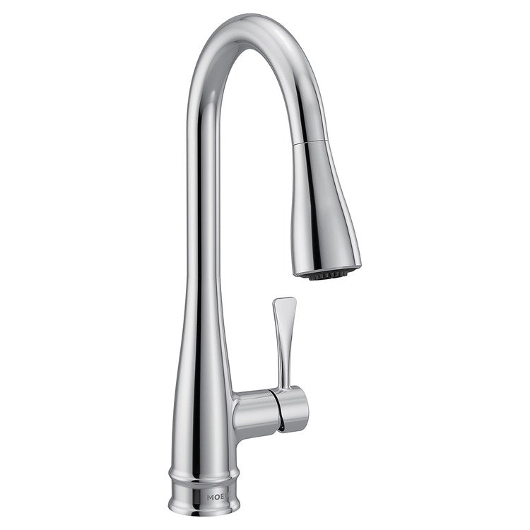 Kitchen Faucet Riverwood 1 Lever ADA CALGreen Chrome Pull Down High Arc 360 DEG Swivel 1/3 Hole Deck Reflex/PowerClean 1.5 Gallons per Minute - Image 1