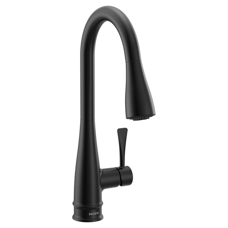 Kitchen Faucet Riverwood 1 Lever ADA CALGreen Matte Black Pull Down High Arc 360 DEG Swivel 1/3 Hole Deck Reflex/PowerClean 1.5 Gallons per Minute - Image 1