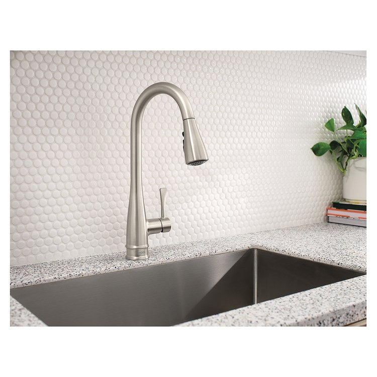 Kitchen Faucet Riverwood 1 Lever ADA CALGreen Spot Resist Stainless Pull Down High Arc 360 DEG Swivel 1/3 Hole Deck Reflex/PowerClean 1.5 Gallons per Minute - Image 3