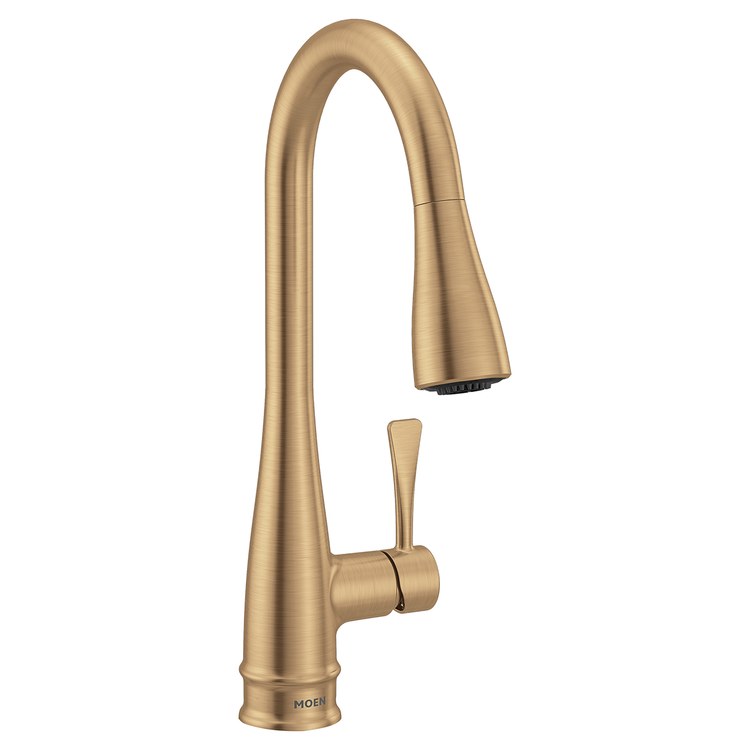 Kitchen Faucet Riverwood 1 Lever ADA CALGreen Bronzed Gold Pull Down High Arc 360 DEG Swivel 1/3 Hole Deck Reflex/PowerClean 1.5 Gallons per Minute - Image 1