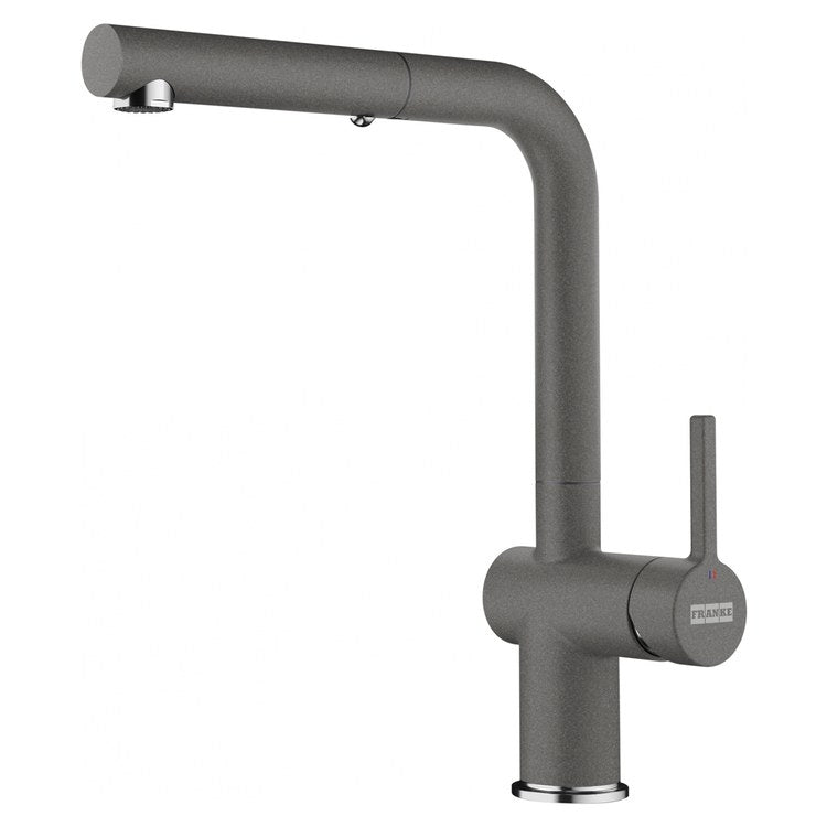 Kitchen Faucet Active 1 Lever ADA Stone Gray Pull-Out L-Shaped Swivel 1 Hole Deck 1.75 Gallons per Minute - Image 1