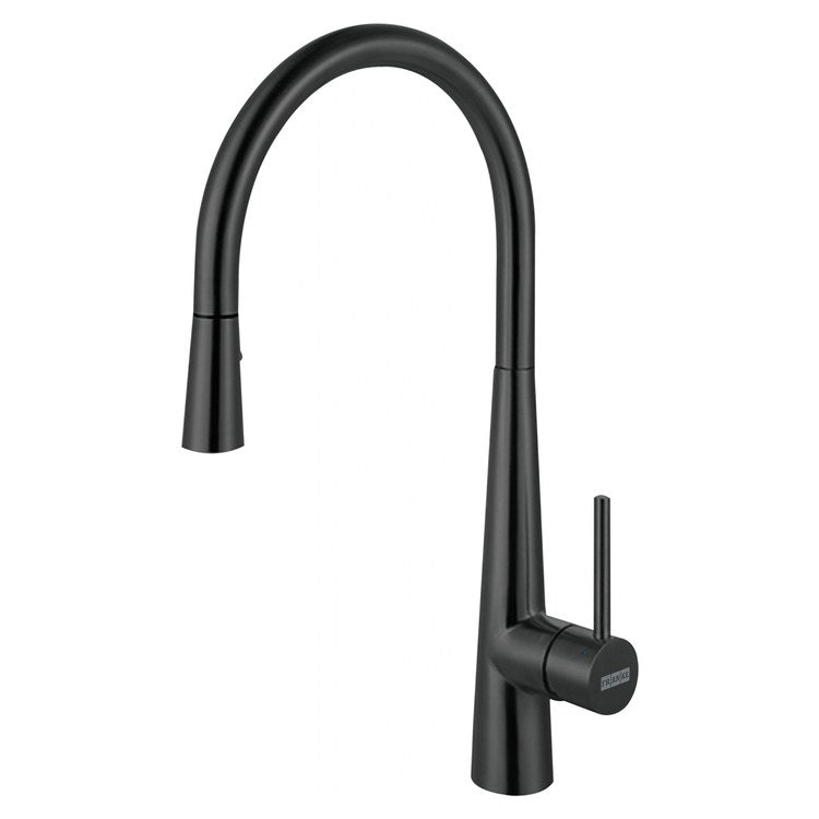 Kitchen Faucet 1 Lever ADA Industrial Black Pull Down 2 Function Gooseneck 360 DEG Swivel Deck 1.75 Gallons per Minute
