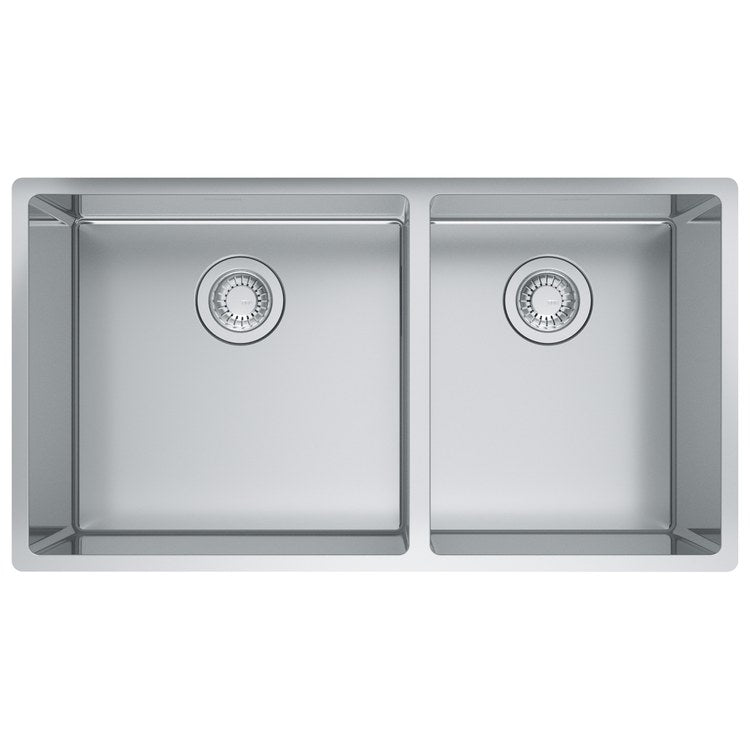Kitchen Sink Cube 2 Bowls Pearl Undermount Rectangle Stainless Steel - Image 1