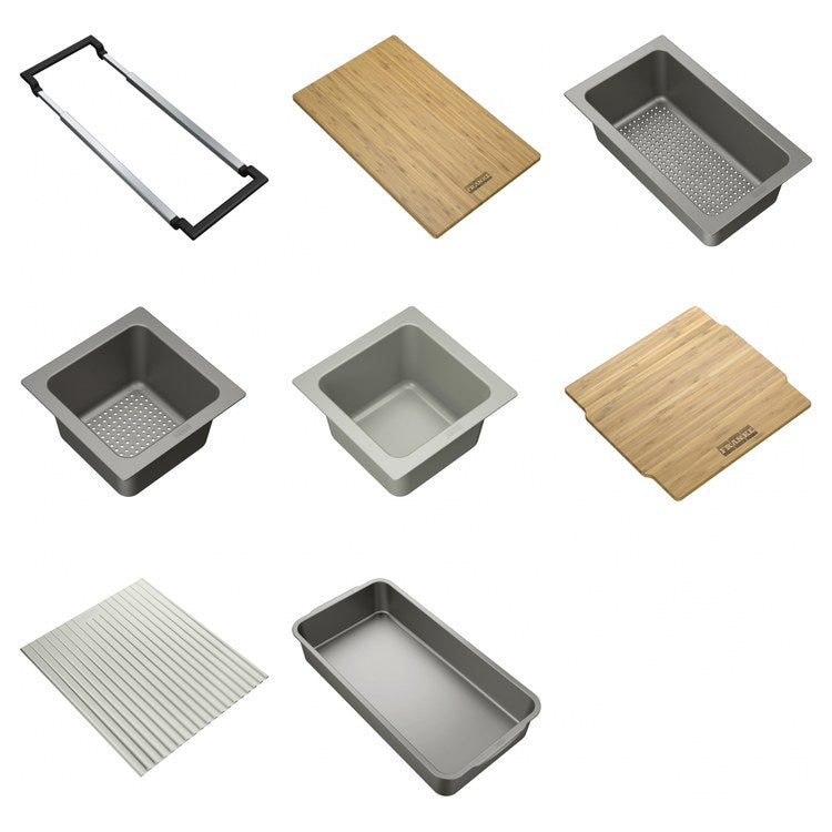 Kitchen Sink Cube 1 Bowls Workcenter Pearl Undermount Rectangle Stainless Steel - Image 3