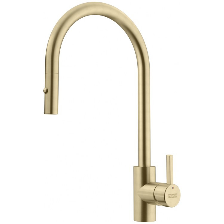 Kitchen Faucet Eos Neo 1 Lever ADA Gold J-Spout Pull Down 180 DEG Swivel Deck 1.75 Gallons per Minute - Image 1