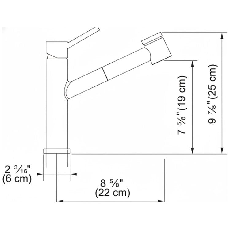 Kitchen Faucet 1 Lever ADA Industrial Black J-Spout Pull Down 180 DEG Swivel Deck 1.75 Gallons per Minute - Image 2