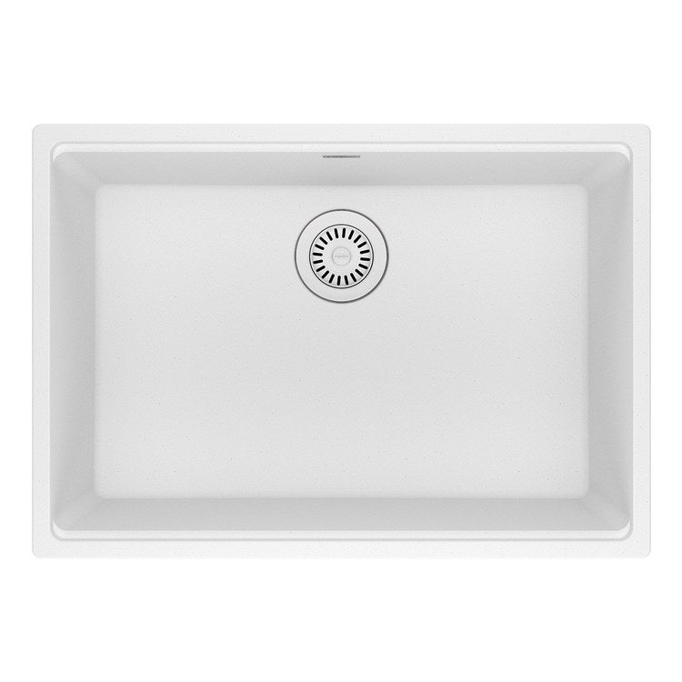 Kitchen Sink Maris 27 x 19 Inch 1 Bowls Polar White Undermount Rectangle Granite - Image 1