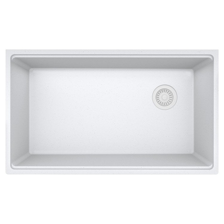 Kitchen Sink Maris 33 x 19 Inch 1 Bowls Polar White Undermount Rectangle Granite - Image 1