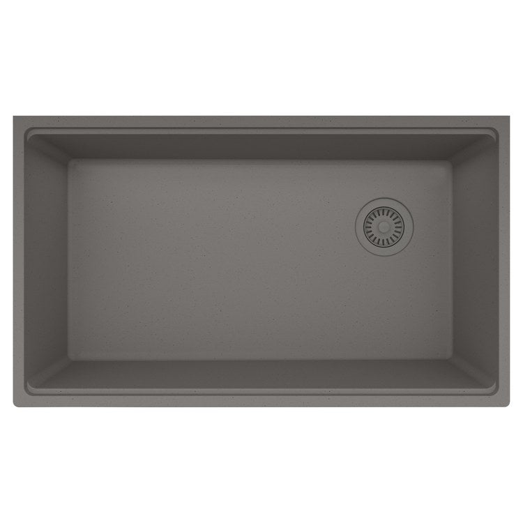 Kitchen Sink Maris 33 x 19 Inch 1 Bowls Shadow Gray Undermount Rectangle Granite - Image 1
