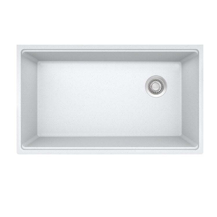 Kitchen Sink Maris 33 x 19 Inch 1 Bowls Workcenter Polar White Undermount Rectangle Granite - Image 2