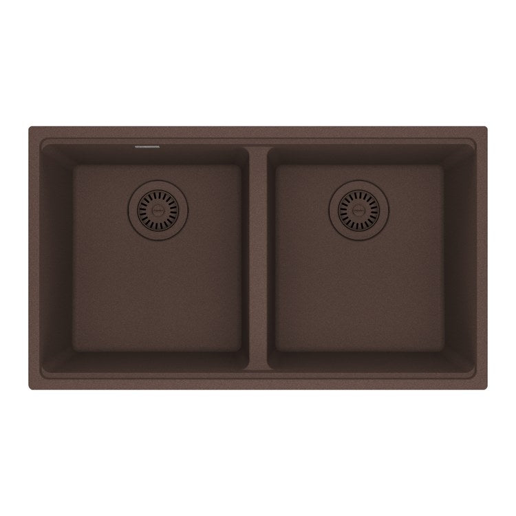 Kitchen Sink Maris 31 x 18 Inch 2 Bowls Equal Mocha Undermount Rectangle Granite - Image 1