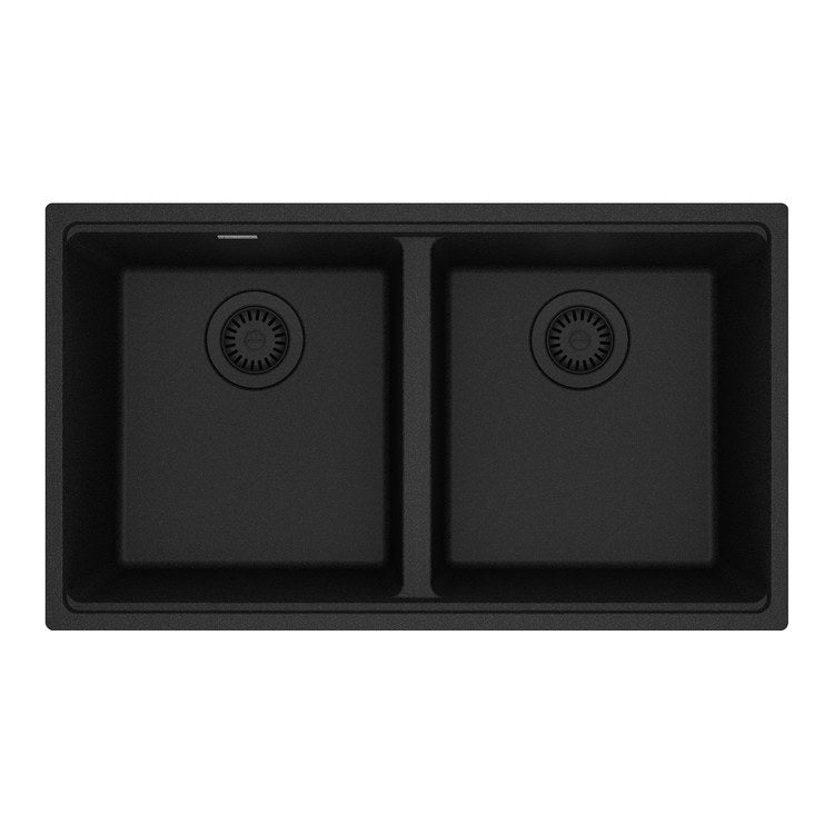 Kitchen Sink Maris 31 x 18 Inch 2 Bowls Equal Oynx Undermount Rectangle Granite - Image 1