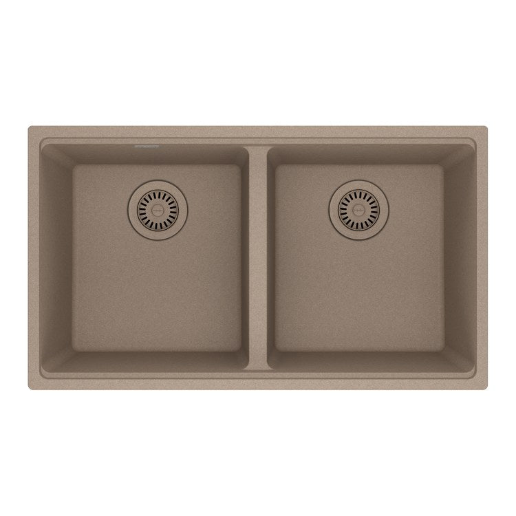 Kitchen Sink Maris 31 x 18 Inch 2 Bowls Equal Oyster Undermount Rectangle Granite - Image 1
