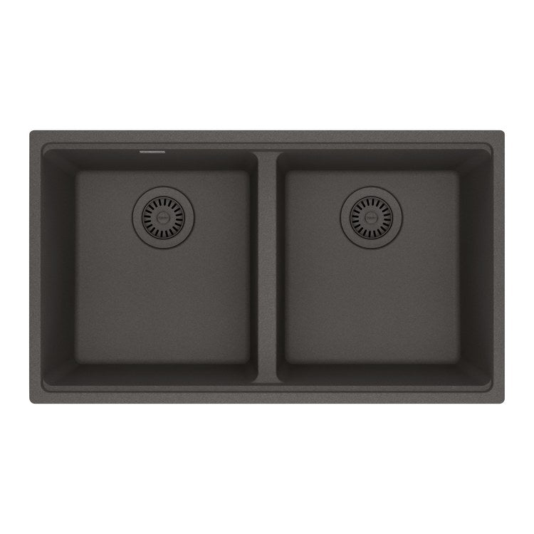 Kitchen Sink Maris 31 x 18 Inch 2 Bowls Equal Slate Gray Undermount Rectangle Granite - Image 1