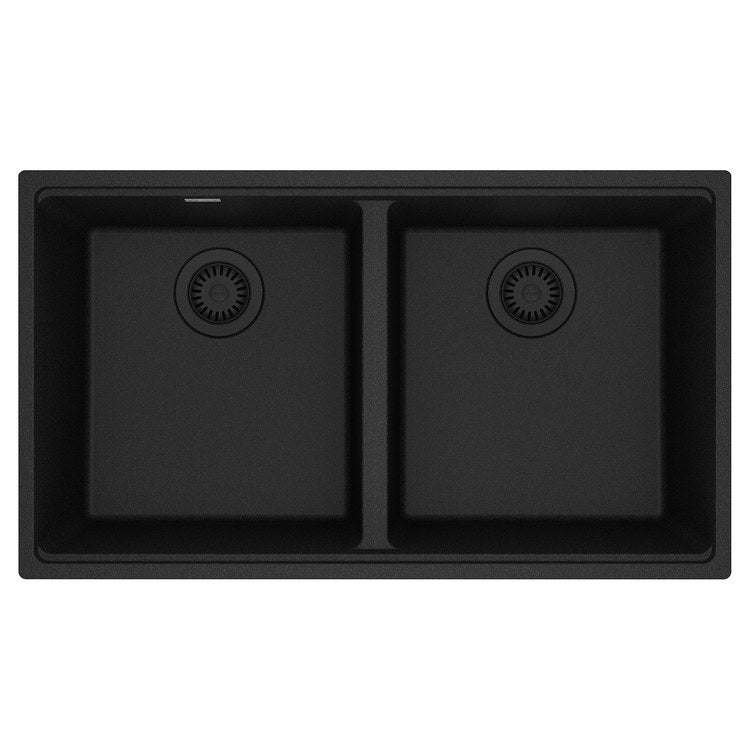 Kitchen Sink Maris 33 x 19 Inch 2 Bowls Equal Oynx Undermount Rectangle Granite - Image 1