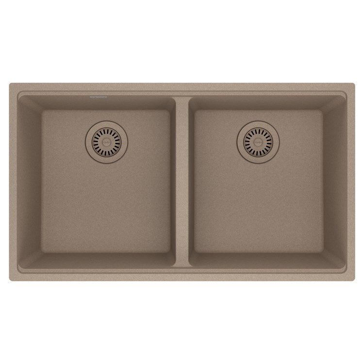 Kitchen Sink Maris 33 x 19 Inch 2 Bowls Equal Oyster Undermount Rectangle Granite - Image 1