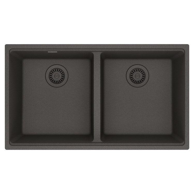 Kitchen Sink Maris 33 x 19 Inch 2 Bowls Equal Slate Gray Undermount Rectangle Granite - Image 1