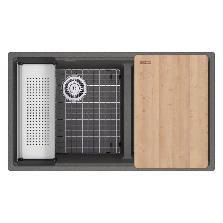 Kitchen Sink Maris 33 x 19 Inch 2 Bowls Low Divide Workcenter Slate Gray Undermount Rectangle Granite - Image 1