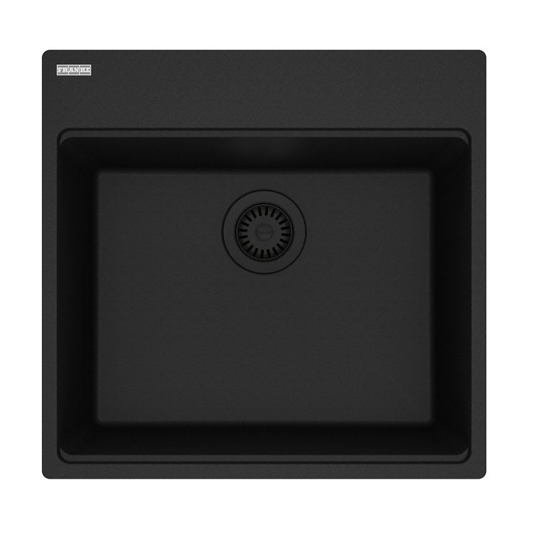 Kitchen Sink Maris 22 x 21 Inch 1 Bowls 4 Hole Matte Black Topmount/Undermount Rectangle Granite - Image 1