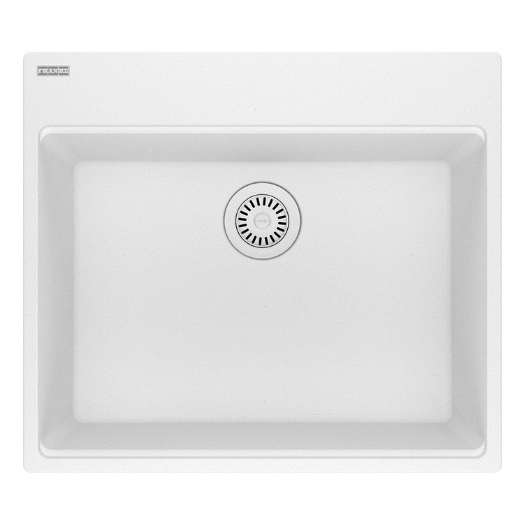 Kitchen Sink Maris 25 x 22 Inch 1 Bowls 5 Hole Polar White Topmount/Undermount Rectangle Granite - Image 1
