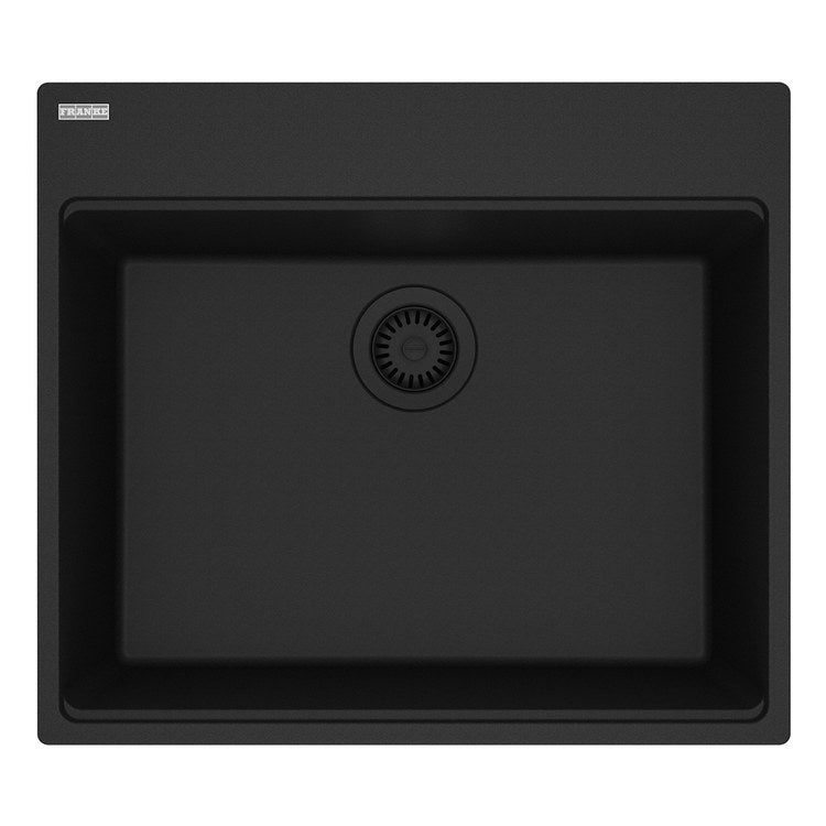 Kitchen Sink Maris 25 x 22 Inch 1 Bowls 5 Hole Matte Black Topmount/Undermount Rectangle Granite