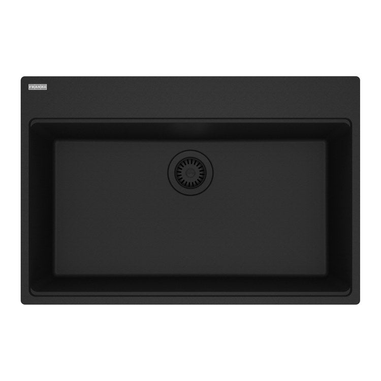 Kitchen Sink Maris 31 x 20 Inch 1 Bowls 5 Hole Matte Black Topmount/Undermount Rectangle Granite - Image 1