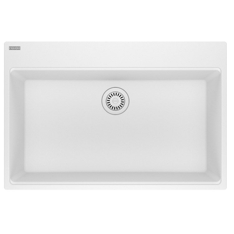 Kitchen Sink Maris 33 x 22 Inch 1 Bowls 5 Hole Polar White Topmount/Undermount Rectangle Granite - Image 1