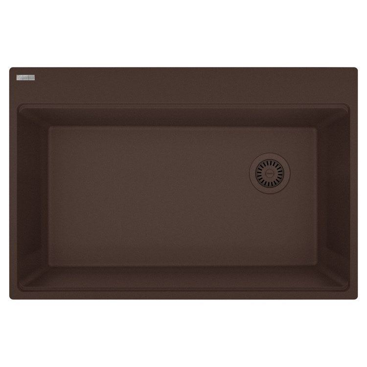 Kitchen Sink Maris 33 x 22 Inch 1 Bowls 6 Hole Mocha Topmount/Undermount Rectangle Granite - Image 1