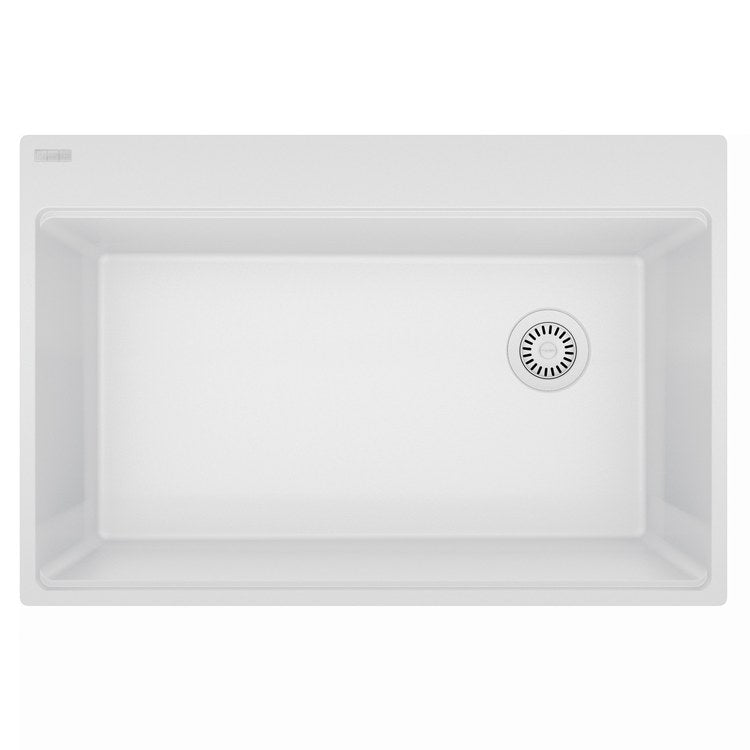 Kitchen Sink Maris 33 x 22 Inch 1 Bowls 6 Hole Polar White Topmount/Undermount Rectangle Granite - Image 1