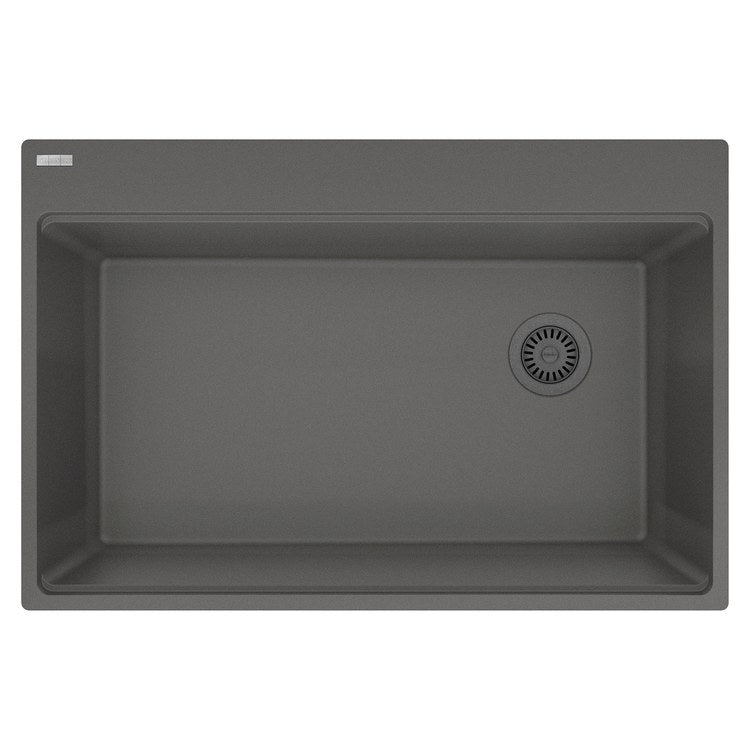 Kitchen Sink Maris 33 x 22 Inch 1 Bowls 6 Hole Shadow Gray Topmount/Undermount Rectangle Granite - Image 1