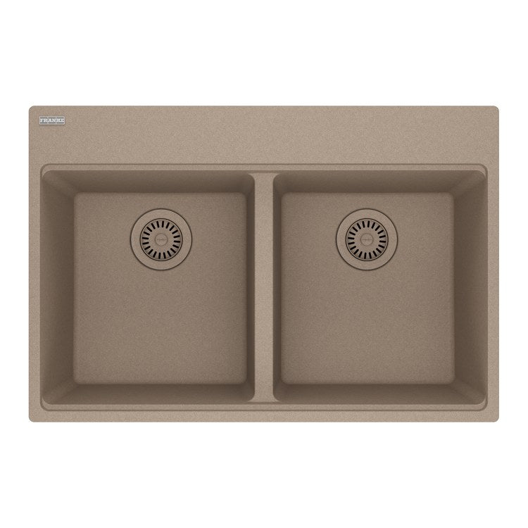 Kitchen Sink Maris 31 x 21 Inch 2 Bowls Equal 7 Hole Oyster Topmount/Undermount Rectangle Granite - Image 1
