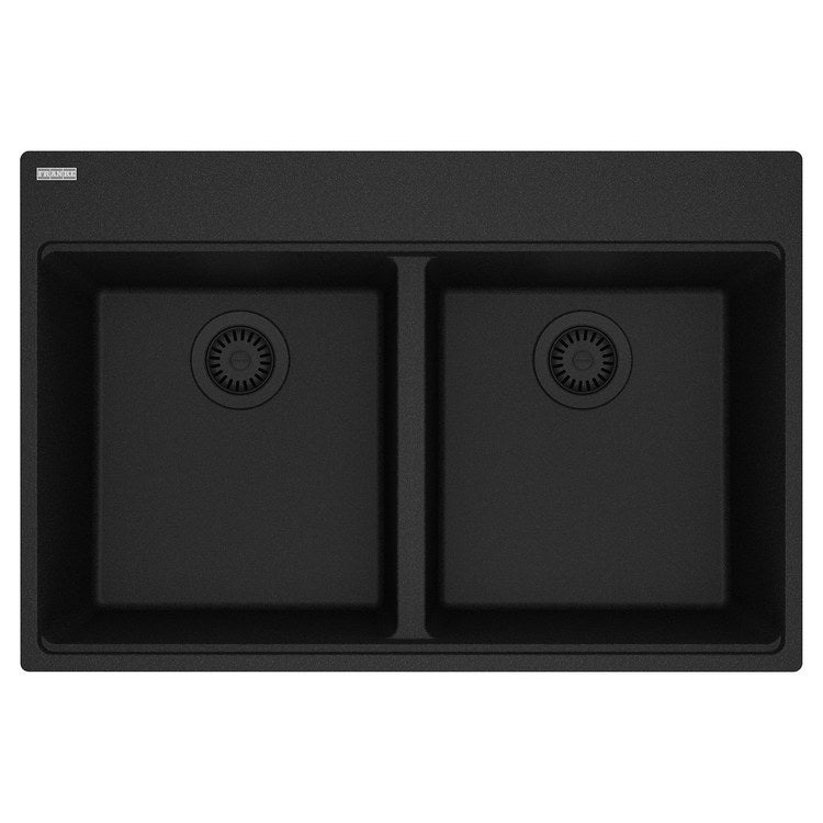 Kitchen Sink Maris 33 x 22 Inch 2 Bowls Equal 7 Hole Oynx Topmount/Undermount Rectangle Granite