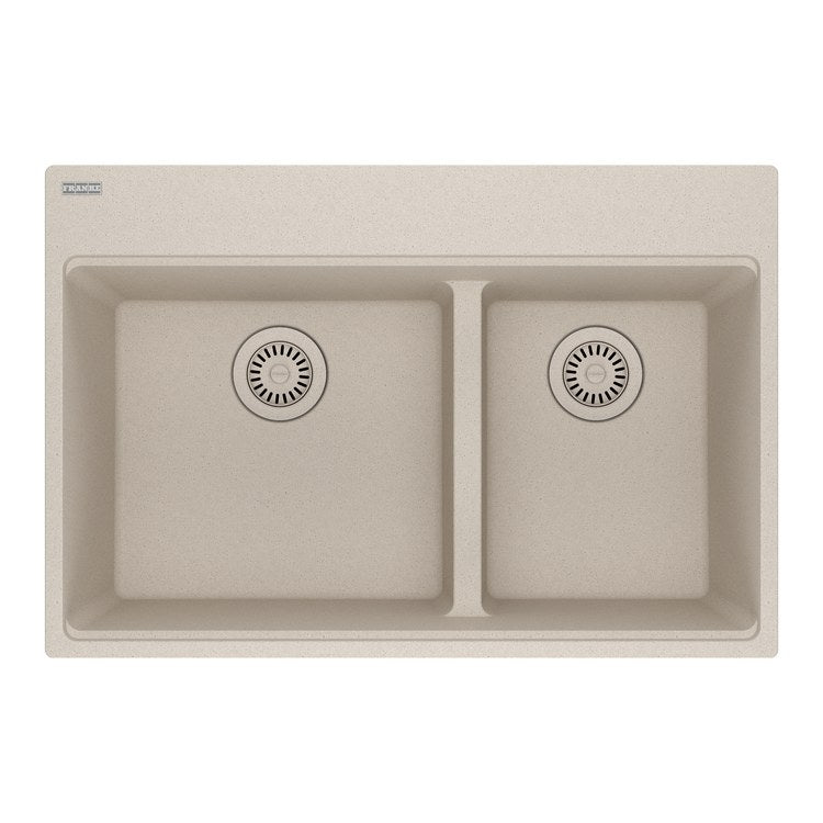 Kitchen Sink Maris 31 x 21 Inch 2 Bowls Low Divide Offset 5 Hole Champagne Topmount/Undermount Rectangle Granite