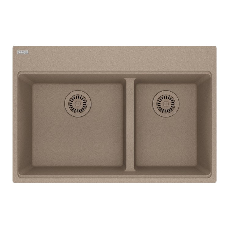 Kitchen Sink Maris 31 x 21 Inch 2 Bowls Low Divide Offset 5 Hole Oyster Topmount/Undermount Rectangle Granite - Image 1