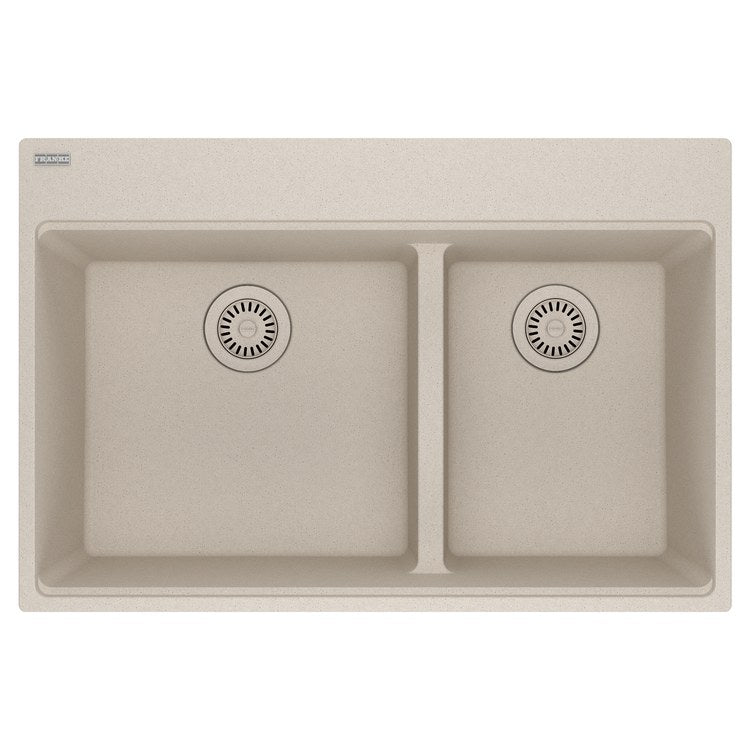 Kitchen Sink Maris 33 x 22 Inch 2 Bowls Low Divide Offset 5 Hole Champagne Topmount/Undermount Rectangle Granite